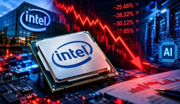 Intel के शेयरों में 30% तक गिरावट, AI खर्च और PC बाजार की कमजोरी ने बढ़ाई निवेशकों की चिंता